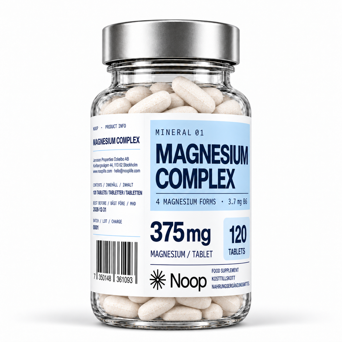 Noop Magnesium Komplex 375 mg – 120 tabletter – 120 st, produktvy 2
