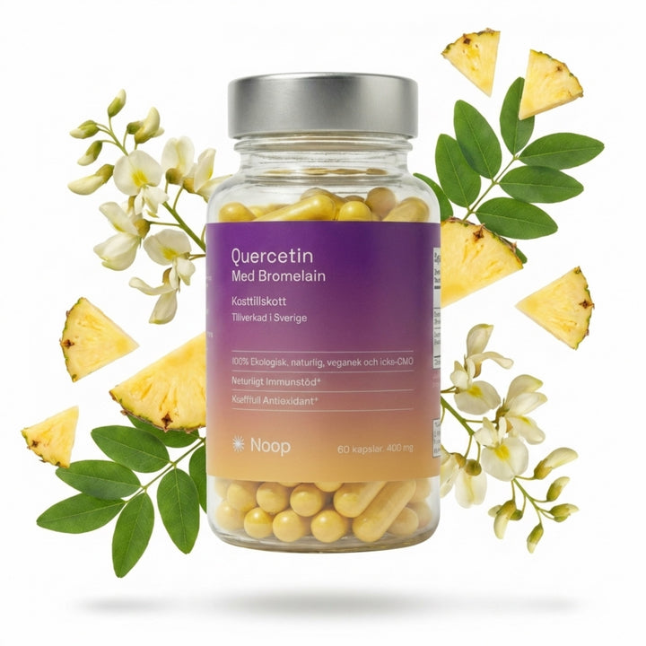 Noop Quercetin livsstilsbild 1 – växtbaserad antioxidant för allergi och cellåldrande