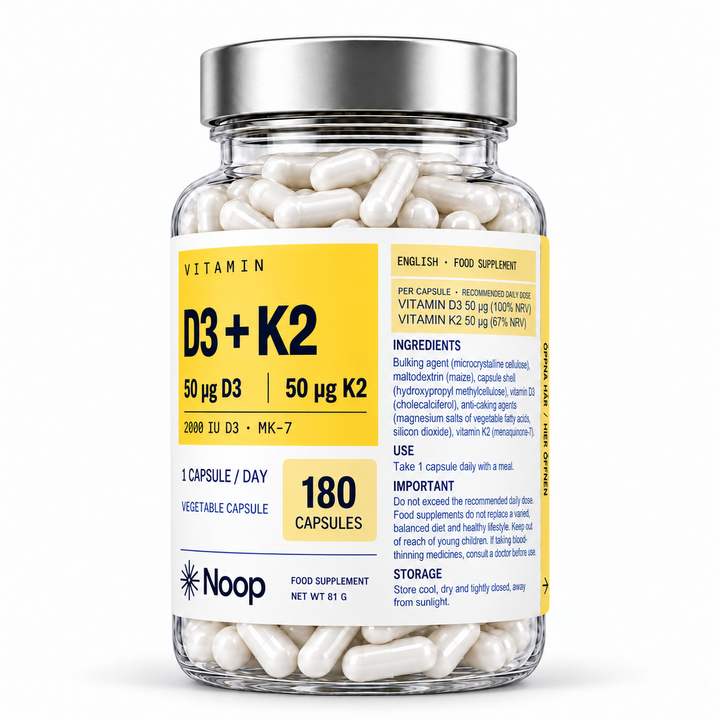 Noop Vitamin D3 + K2 – 180 kapslar, höger sida