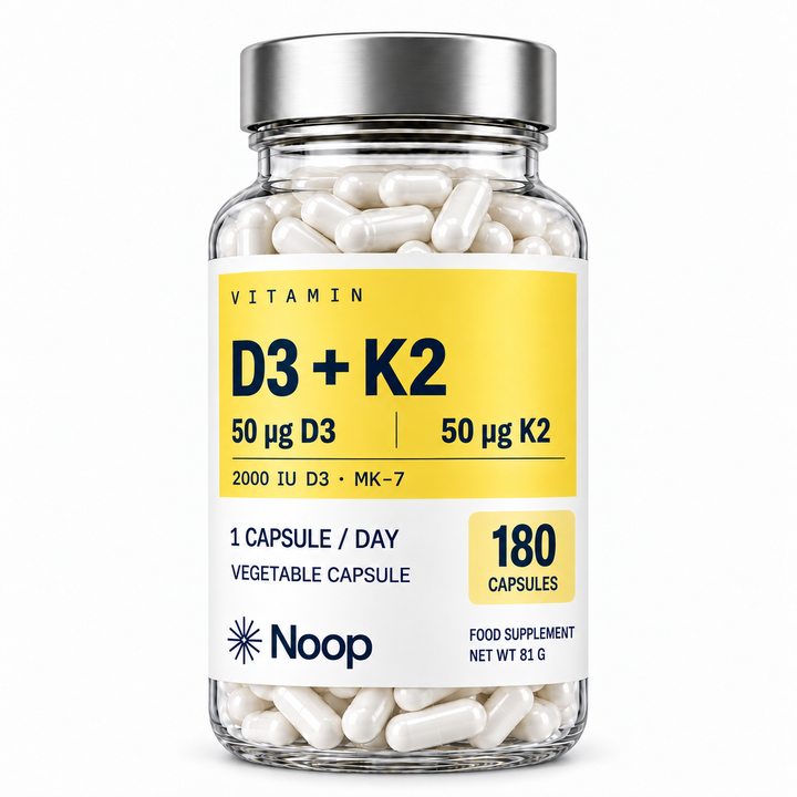 Noop Vitamin D3 + K2 – 180 kapslar, framsida