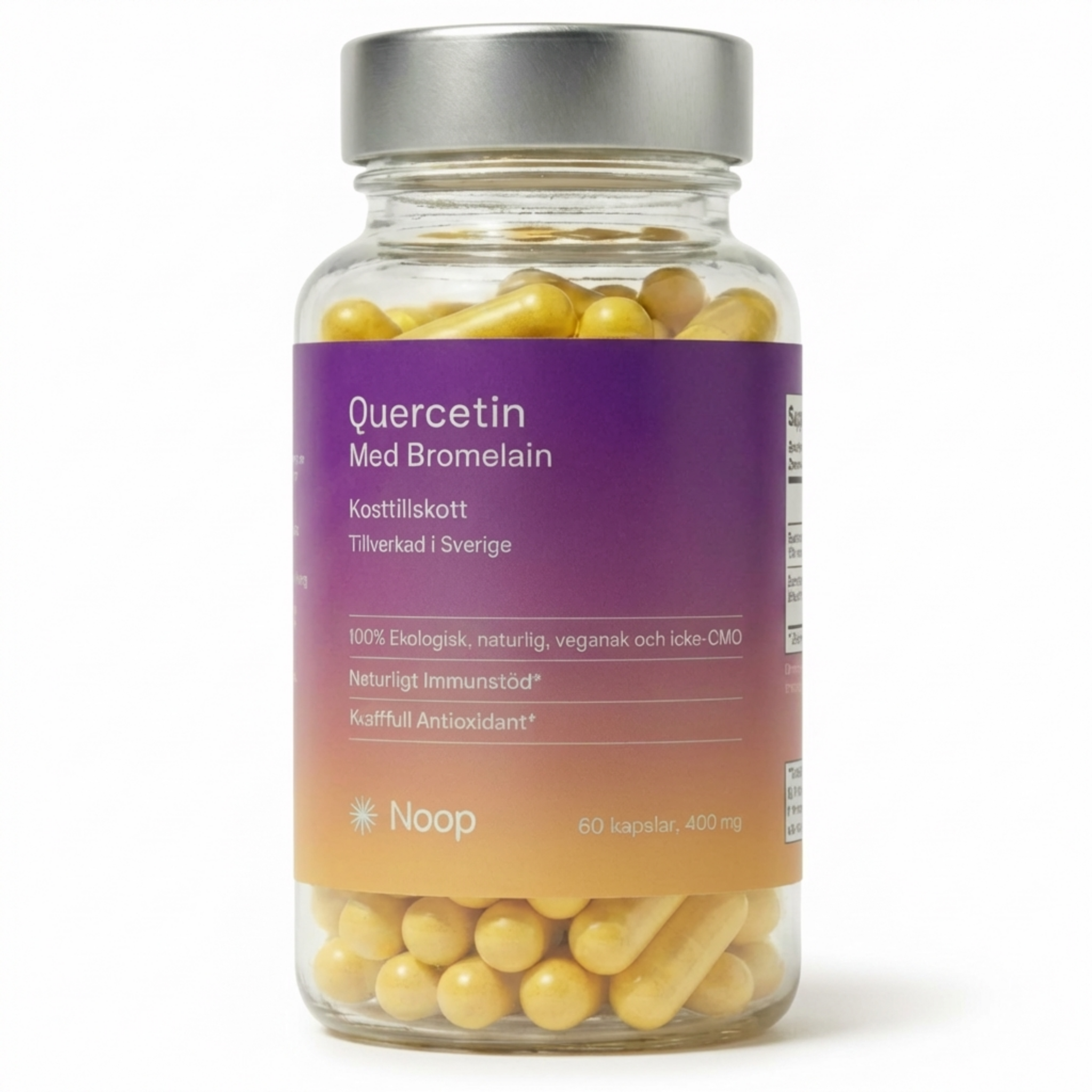 Noop Quercetin 60 kapslar framsida – flavonoid antioxidant för inflammation och immunförsvar