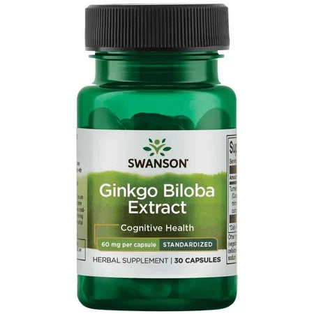 Swanson Ginkgo Biloba Extract 60 Milligrams 30 Kapslar