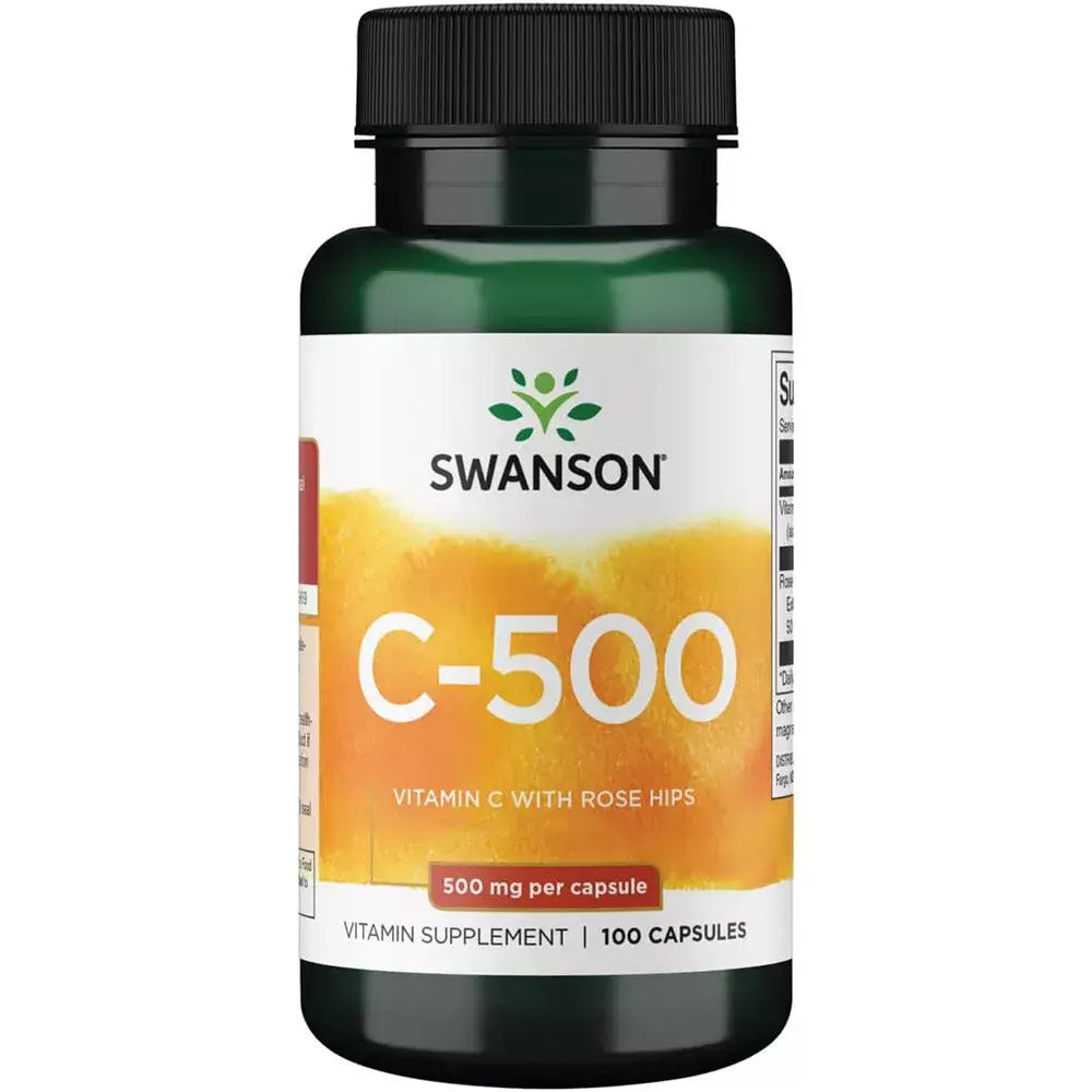 Swanson Vitamin C 500 mg med Nypon 100 Kapslar